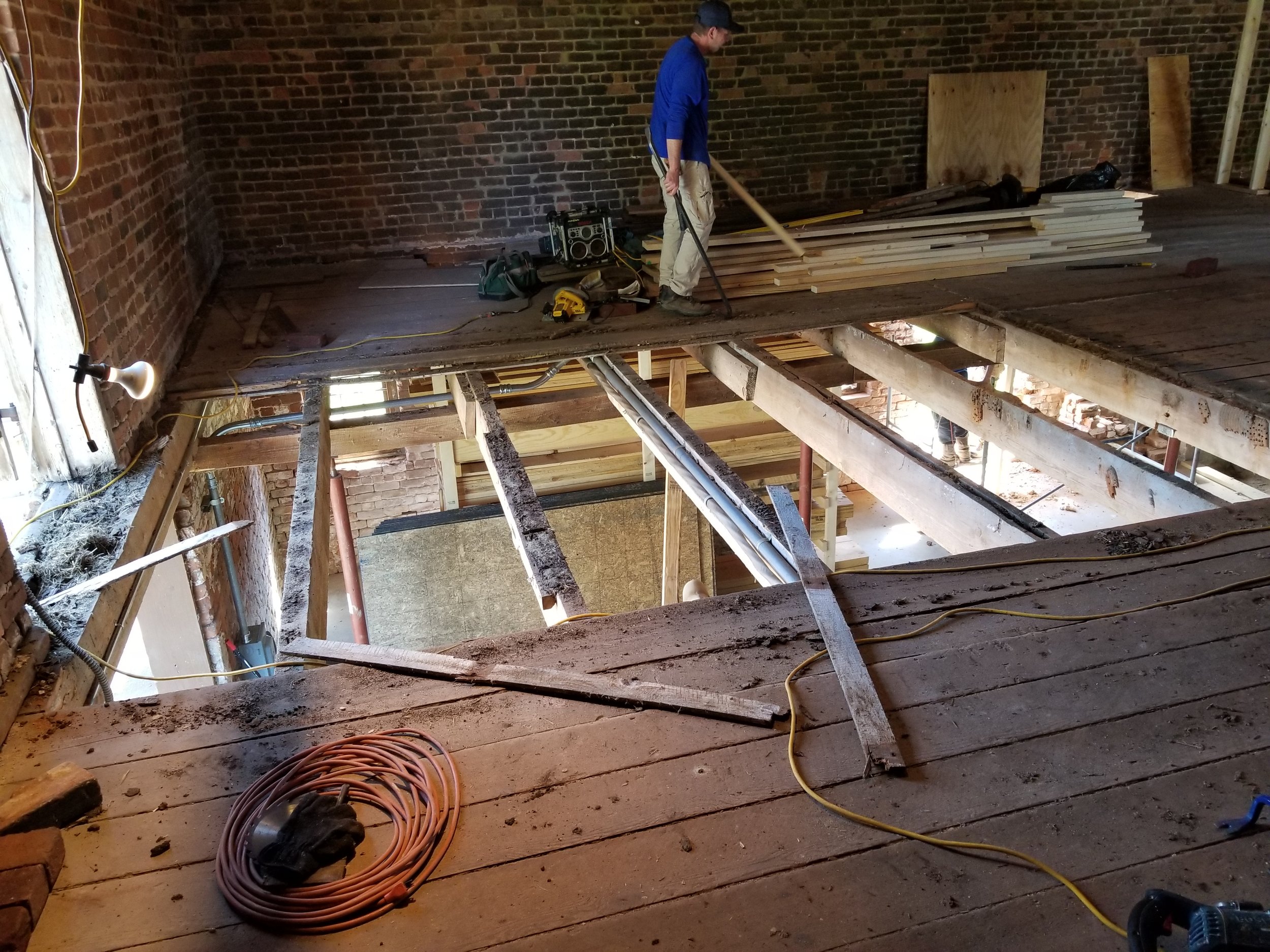 Second floor under construction