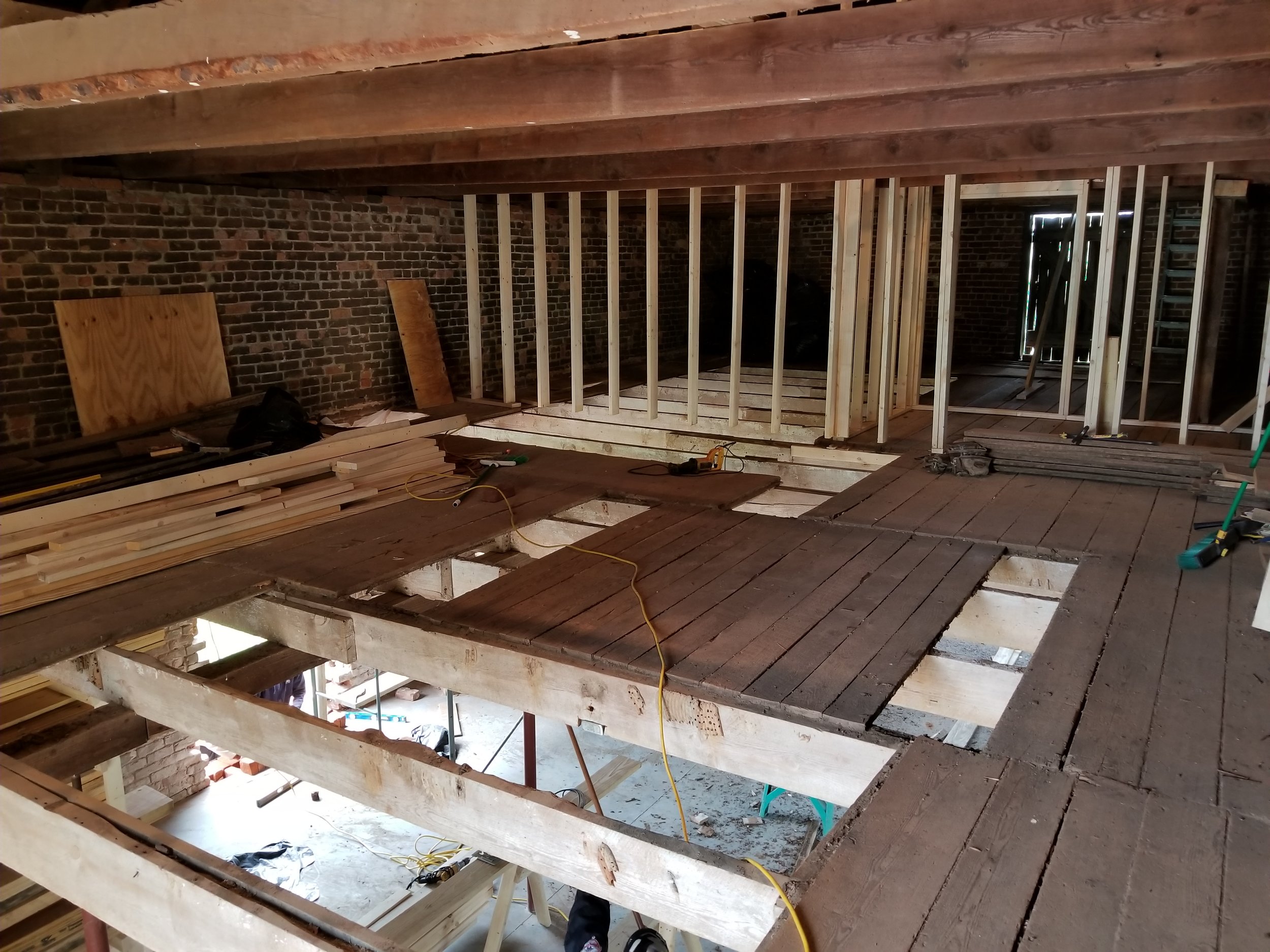 Second floor under construction