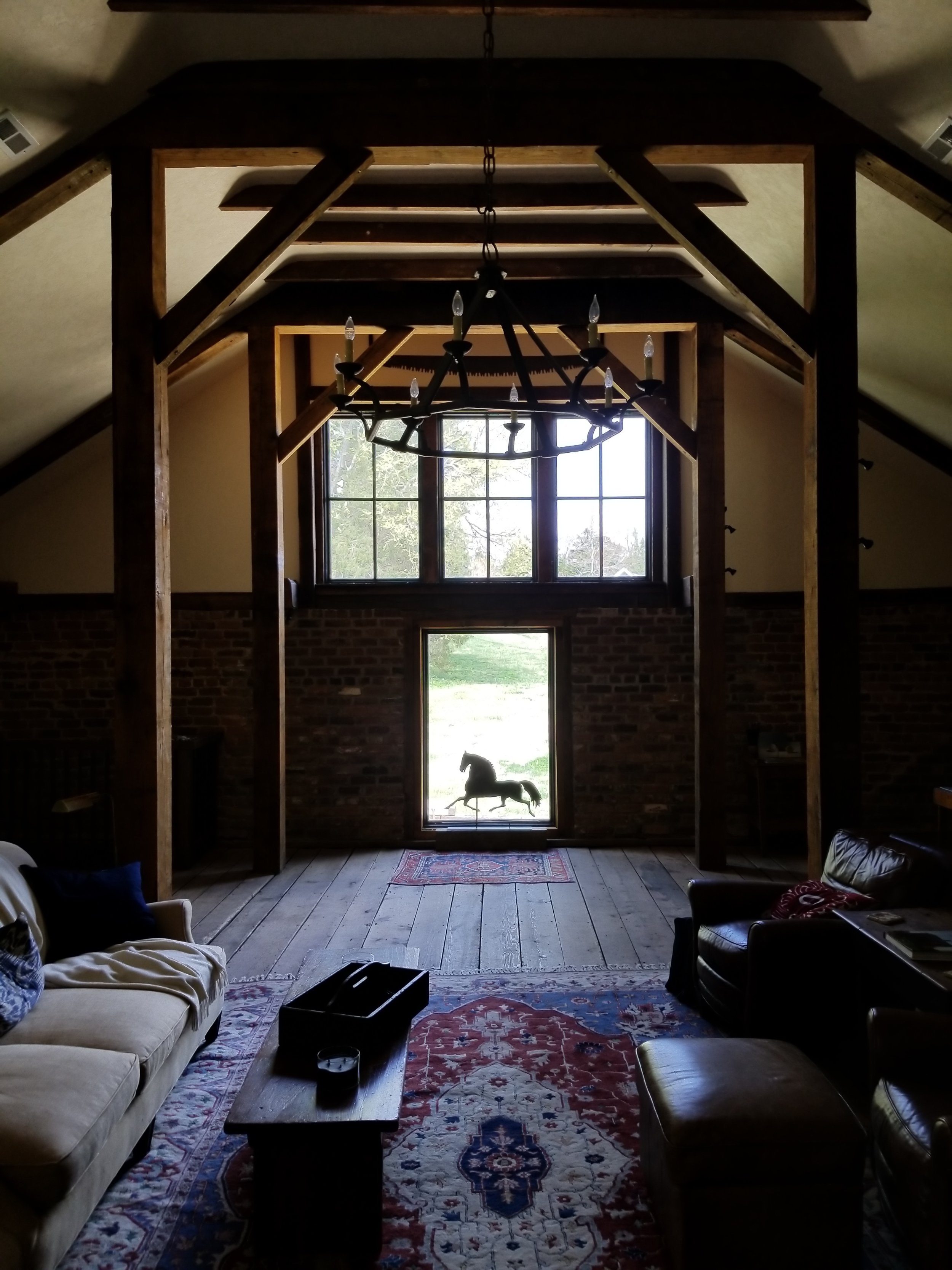 Timbers on second floor &amp; window view